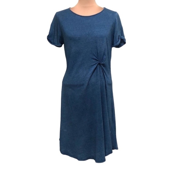 Anthropologie Holding Horses Paula Knit Tee Dress Size Small Heathered Blue - Picture 1 of 10